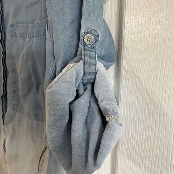 Anthropologie Holding Horses Women’s Ombre Dye button up long sleeved shirt. Sz0 - Picture 9 of 12